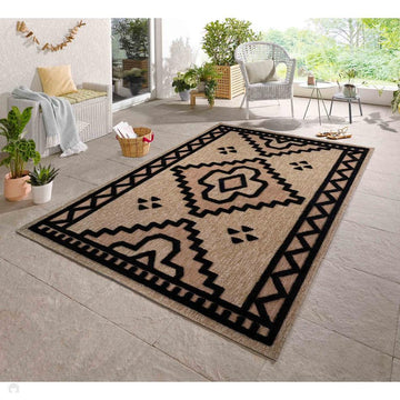 Harper Diamond HRP02 Jute-Look In-Outdoor Natural/Black Rug-Desire Rugs-Rug Love - The Most Loved Rug Store